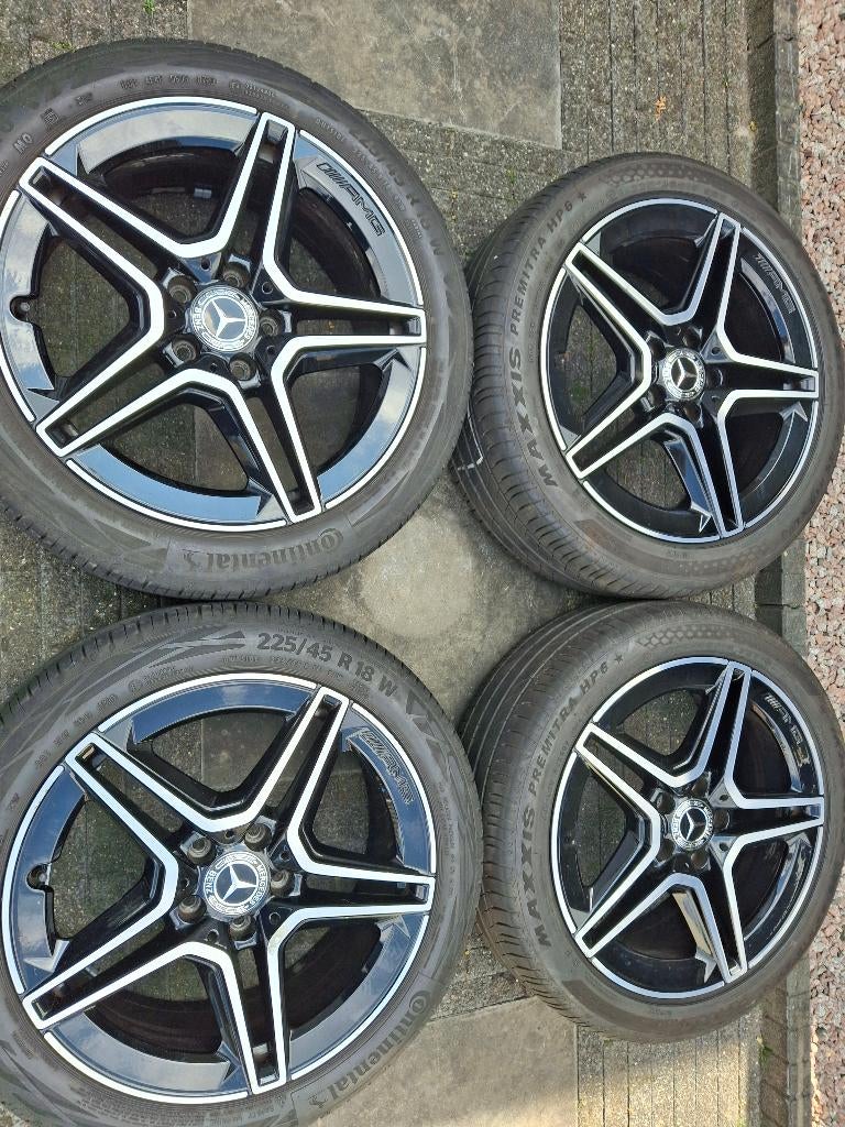 18 Inch Mercedes 5x112 AMG velgen A/B/CLA W177, Ophalen, 18 inch, Gebruikt, Banden en Velgen