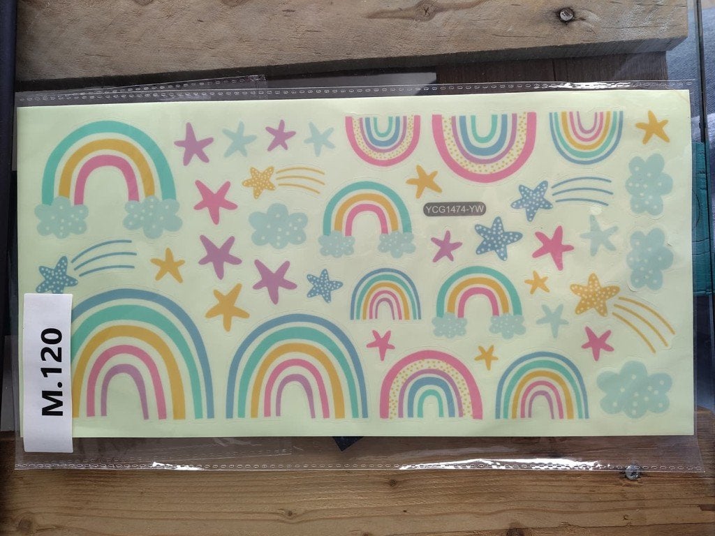 Muurstickers - Glow In The Dark -Sterren & Regenboog, Nijverheidsweg-Noord 77, 3812PK, Amersfoort, Nieuw, Wanddecoratie, Bestellingen@happyhappenings.nl