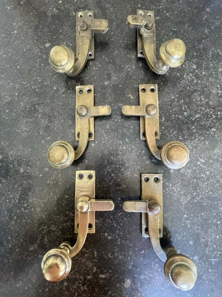 6x Raambomen ANTIEK 1900 Art Nouveau Messing Raamboompjes, Antiek en Kunst, Ophalen of Verzenden