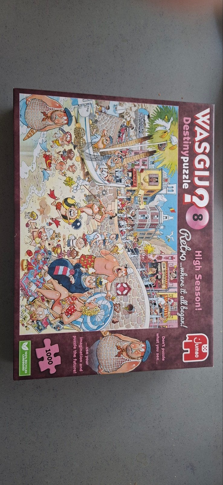 Wasgij Retro 8 High Season! Legpuzzel 1000 stukjes, Hobby en Vrije tijd, Denksport en Puzzels, Ophalen of Verzenden, 500 t/m 1500 stukjes