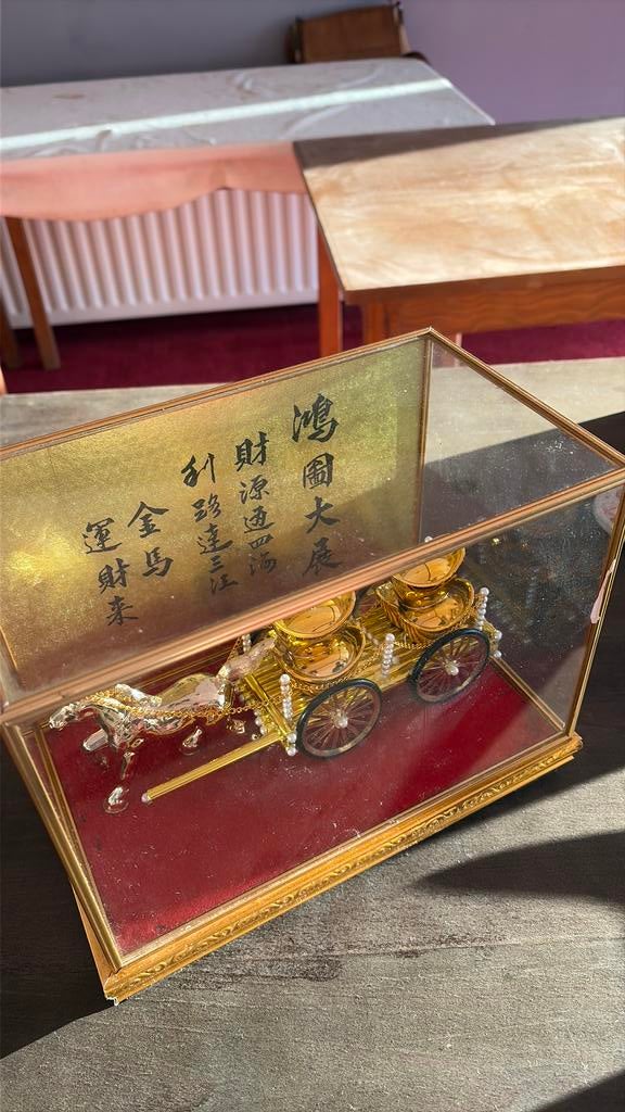 Vintage gouden koets, Huis en Inrichting, Woonaccessoires | Stolpen, Ophalen of Verzenden, Zo goed als nieuw