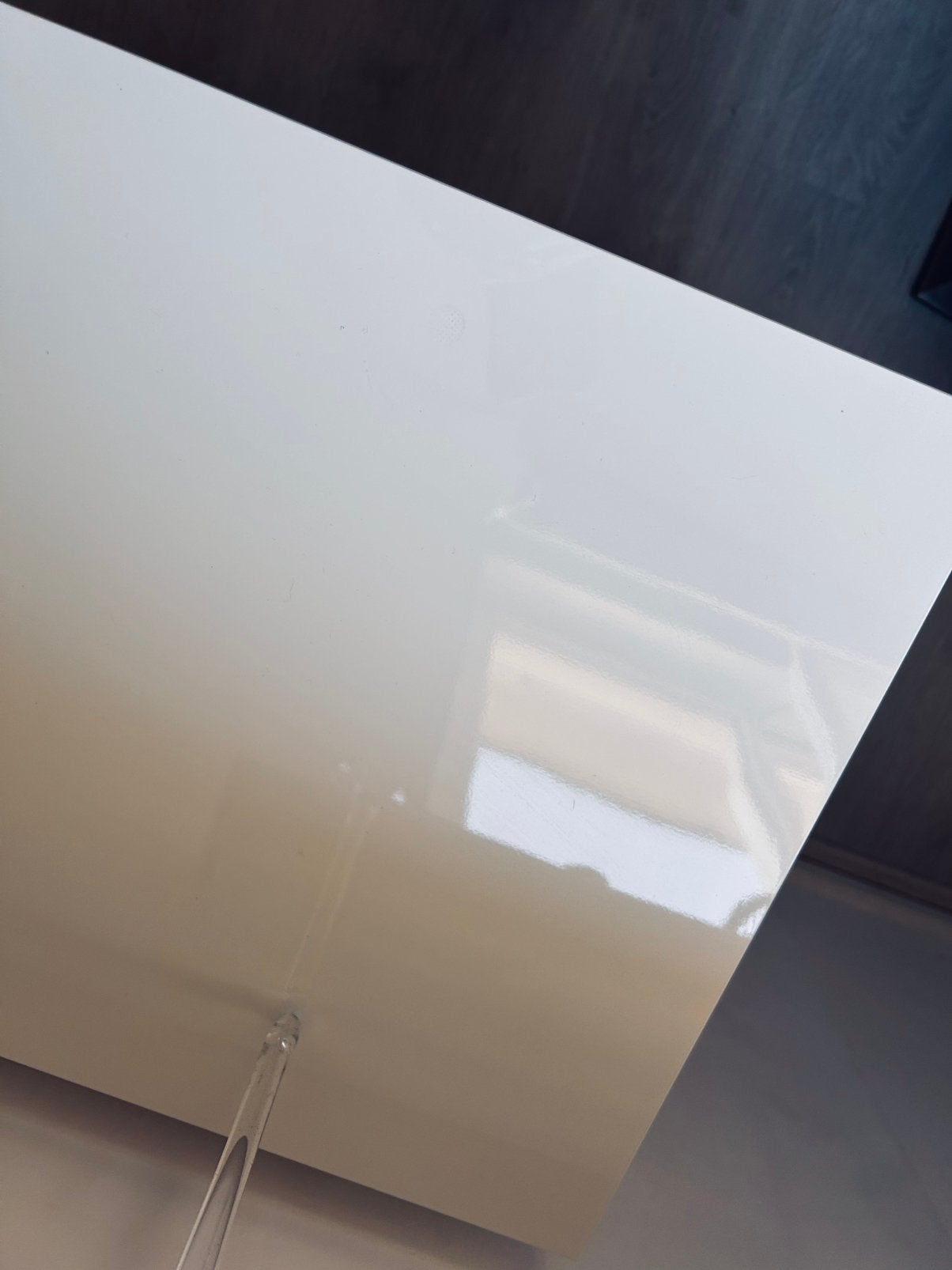 Hooglans witte kast/tafel/ tv kast, Ophalen, Gebruikt, 100 tot 150 cm, Hooglans wit strak