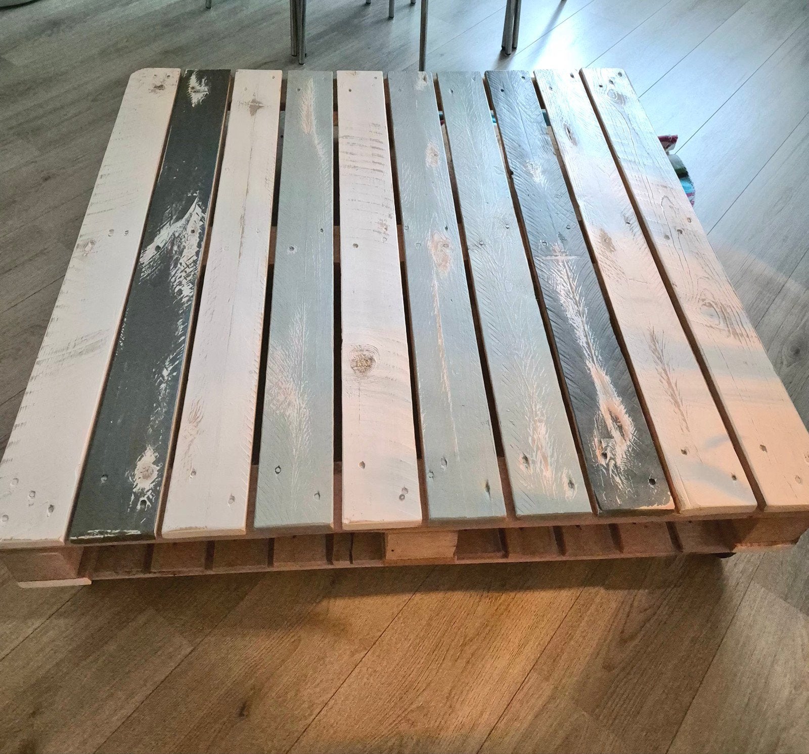 Salontafel van pallet met wielen, Gebruikt, 50 tot 100 cm, Vierkant, 50 tot 100 cm
