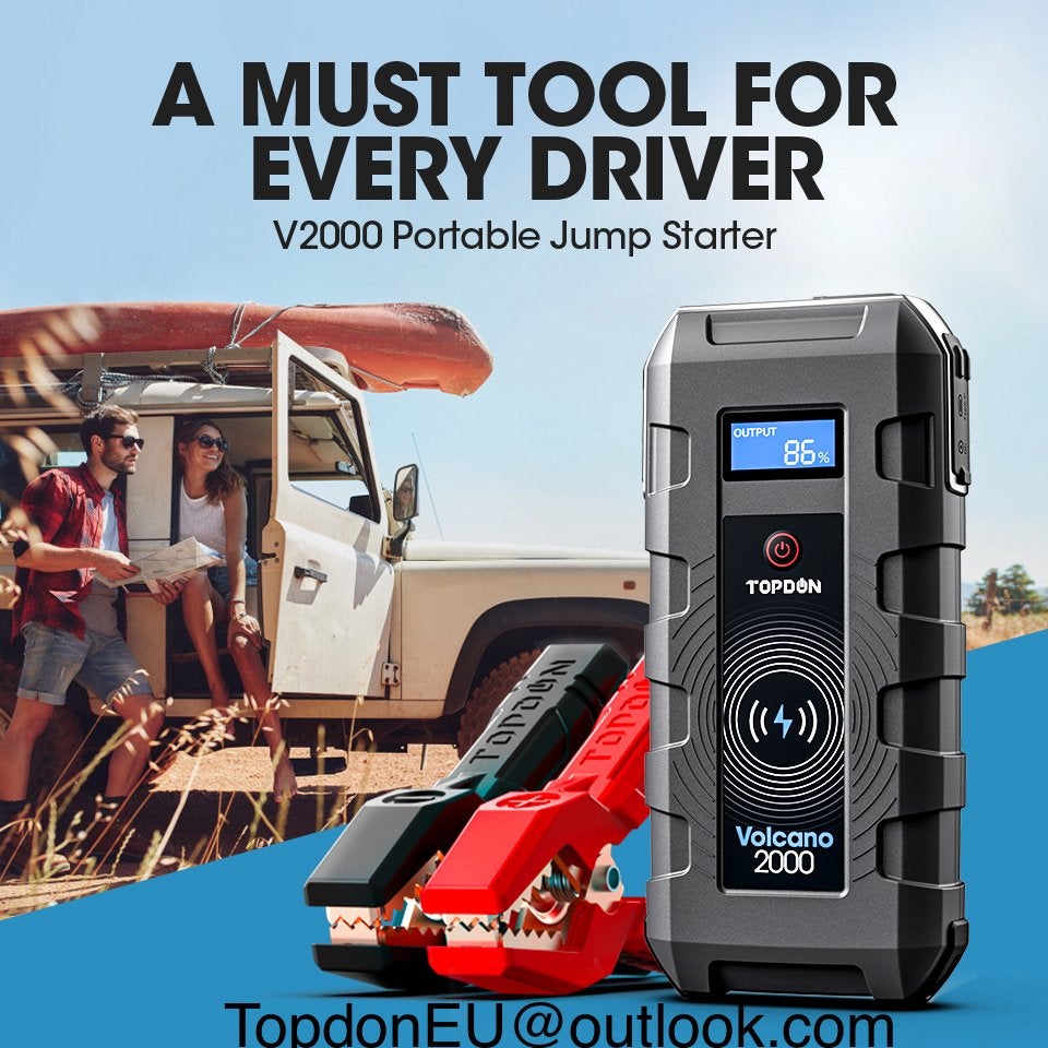TopDon V2000 Jumpstarter battery pack power station, Ophalen of Verzenden