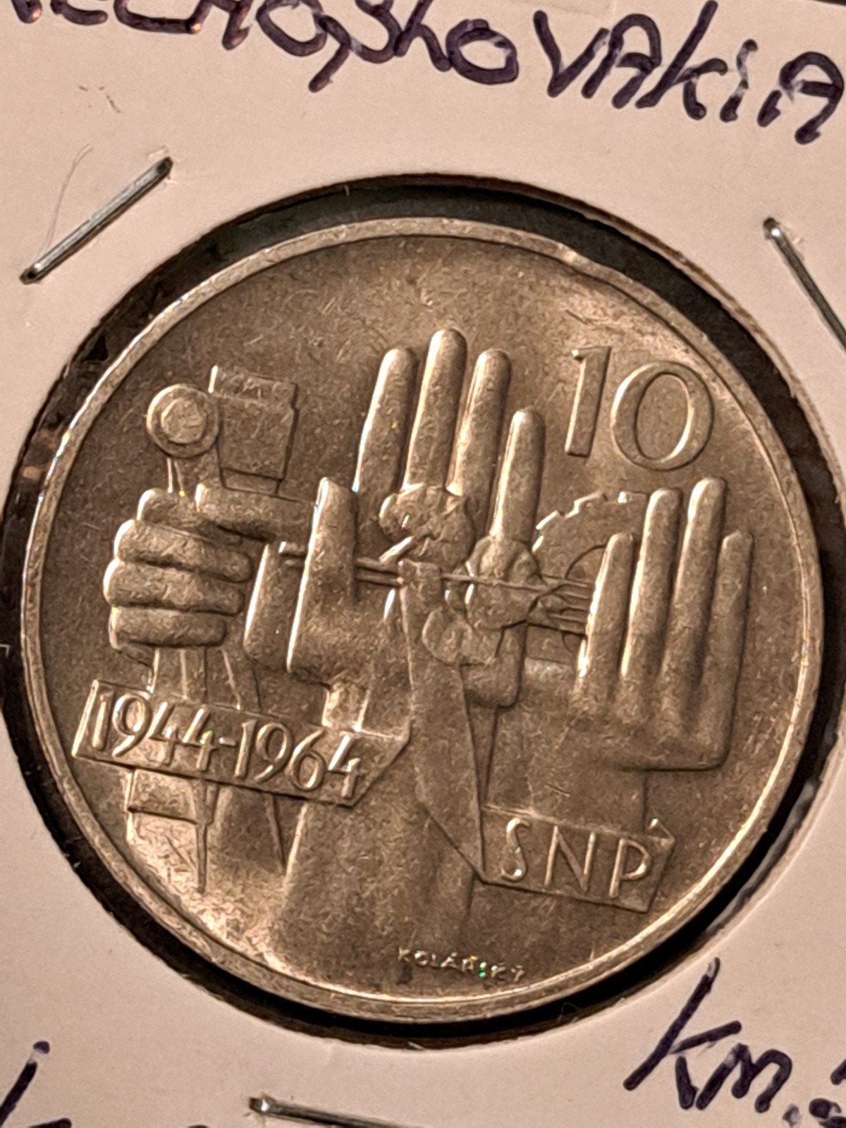 Tsjechoslowakije 10 korun 1964 UNC, Ophalen of Verzenden, Overige landen, Losse munt, Zilver