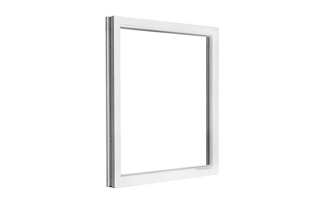 Kunststof Kozijn Vast  B100 H100cm Wit, Niet ingevuld, Kunststof, Raamkozijn, Niet ingevuld