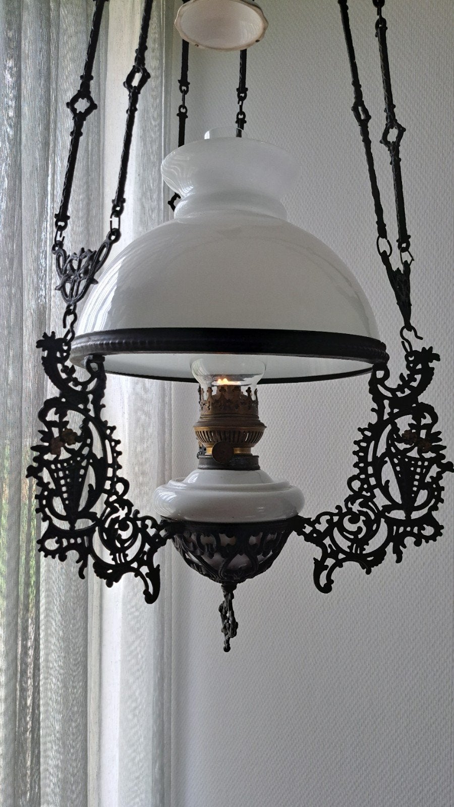 antieke olie lamp, Ophalen of Verzenden, Koper of Brons