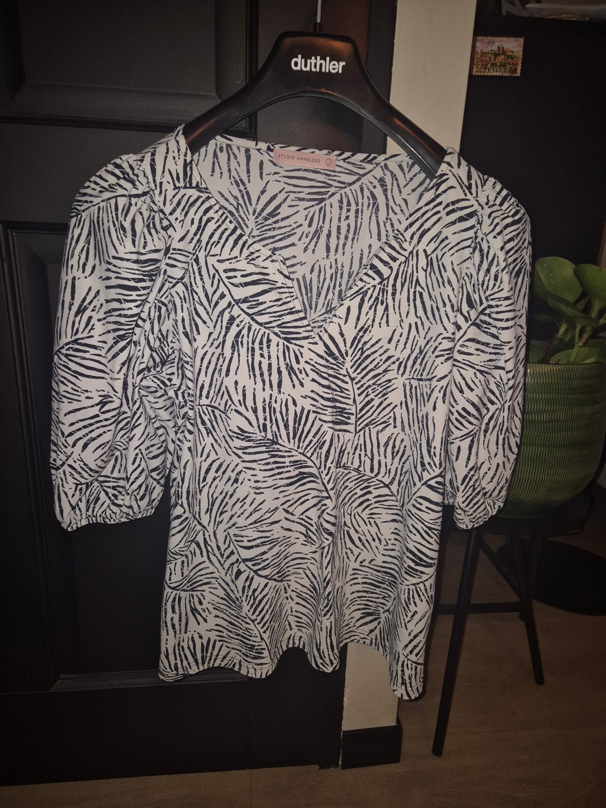 Studio Anneloes travelstof blouse, zo goed als nieuw, Studio Anneloes, Wit, Maat 42/44 (L), Ophalen of Verzenden