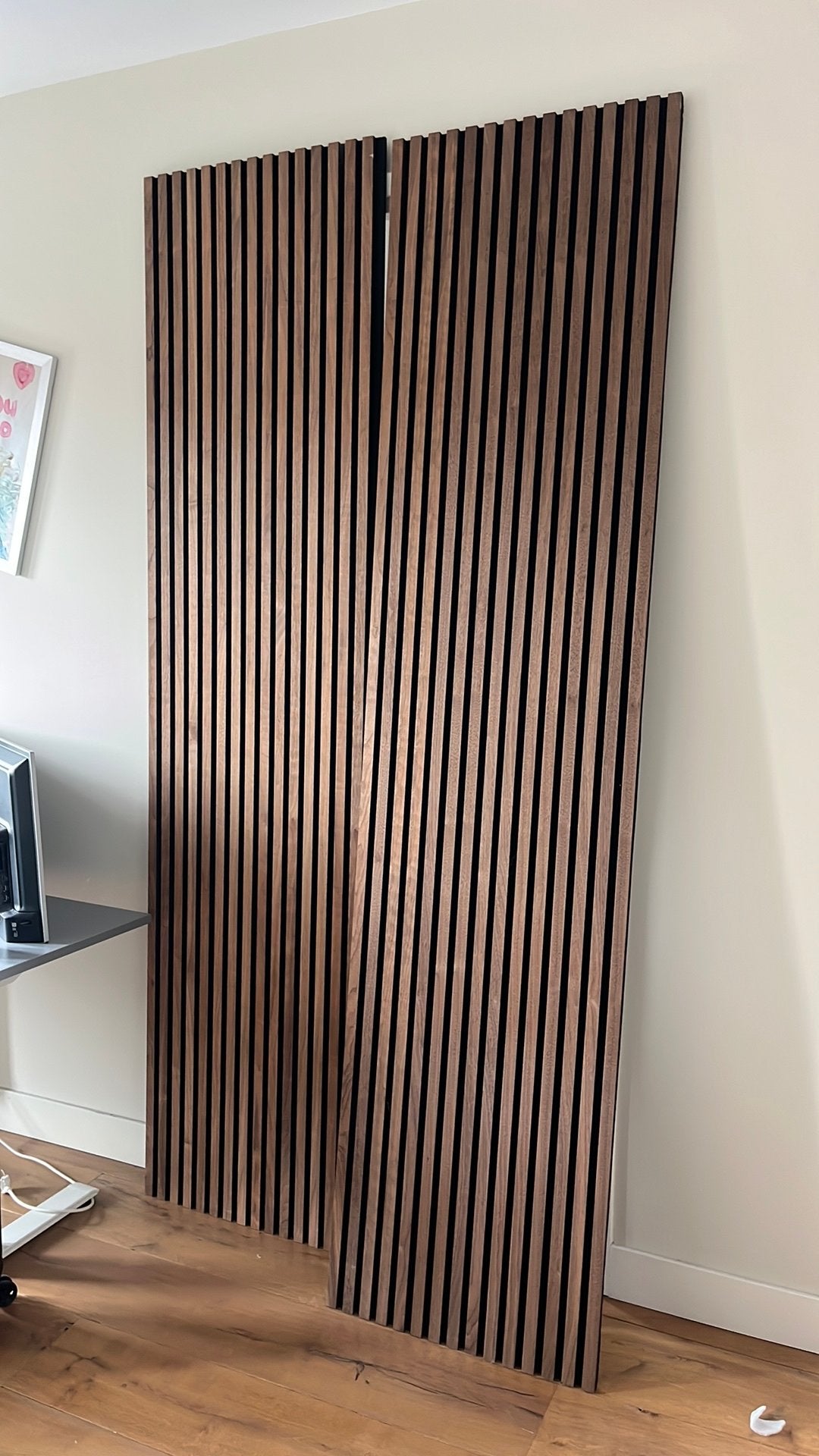 Lattenwand 244x59 cm walnoot, 20mm (2 stuks), Hout, Zo goed als nieuw, Bruin, Wandbord of Wandpaneel