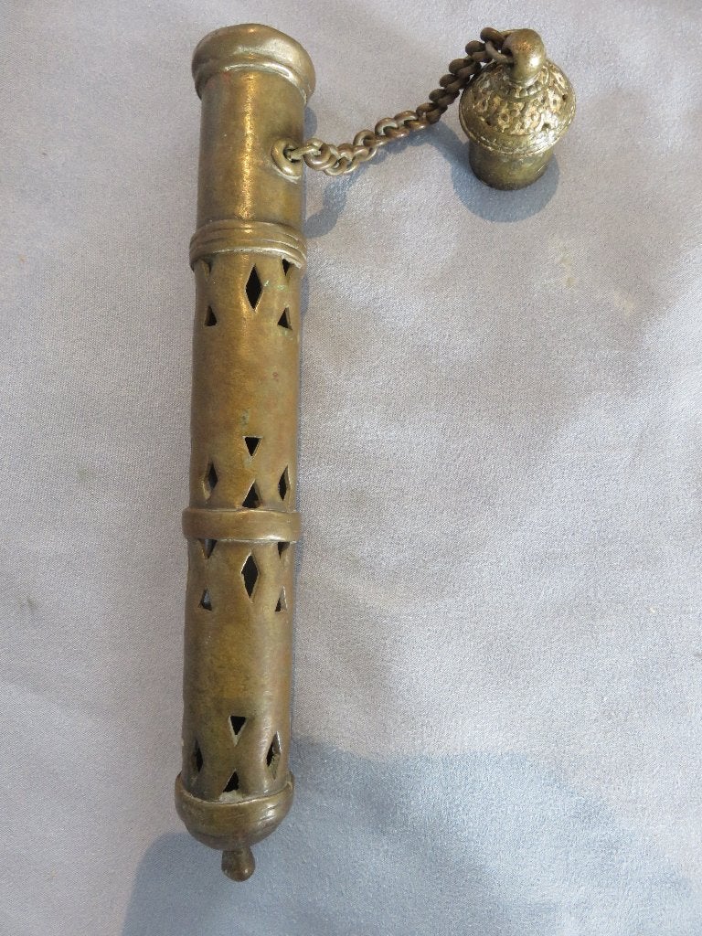 Antieke gebed rol houder in brons – India – ca. 1900, Ophalen of Verzenden