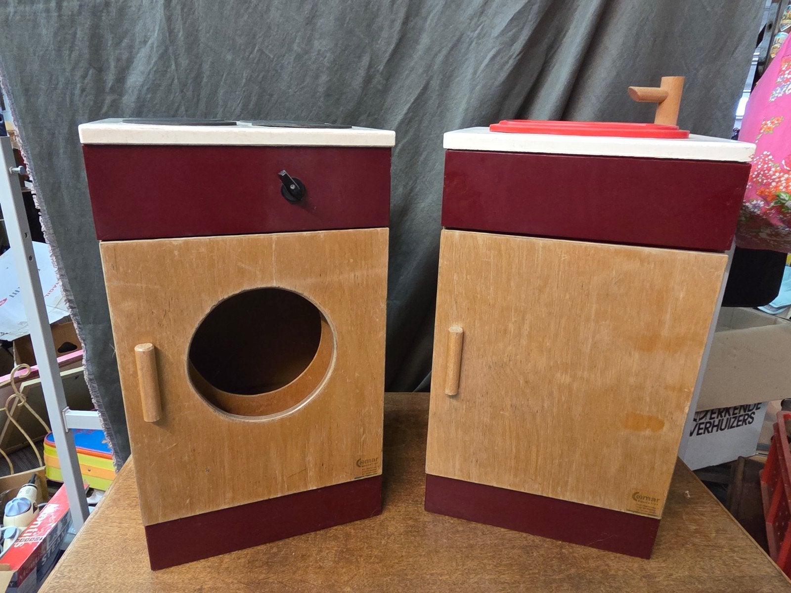 Retro Comar houten speelgoedkastjes - set van 2, Ophalen