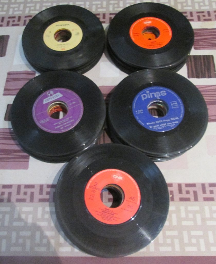 105 Oude Nederlandstalige Vinyl Singles zonder hoes, Cd's en Dvd's, Vinyl Singles, Gebruikt, Single, Nederlandstalig, Ophalen of Verzenden