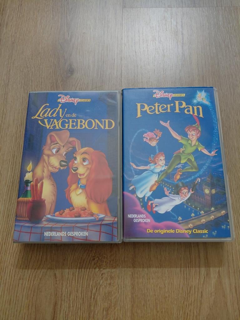 Disney Classics Lady en de Vagebond & Peter Pan VHS, Cd's en Dvd's, VHS | Kinderen en Jeugd, Alle leeftijden, Ophalen of Verzenden