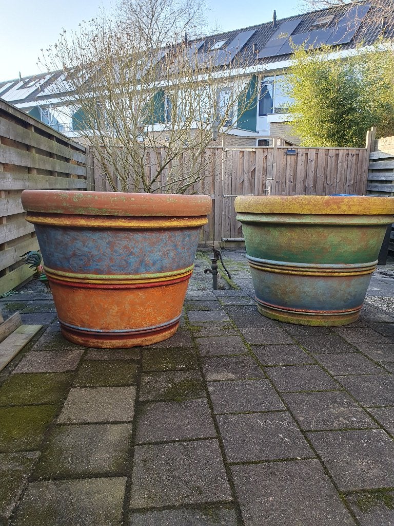 2 plantenbakken groot h90cm br110cm, Tuin en Terras, Bloembakken en Plantenbakken, Ophalen, Kunststof, Gebruikt, Rond