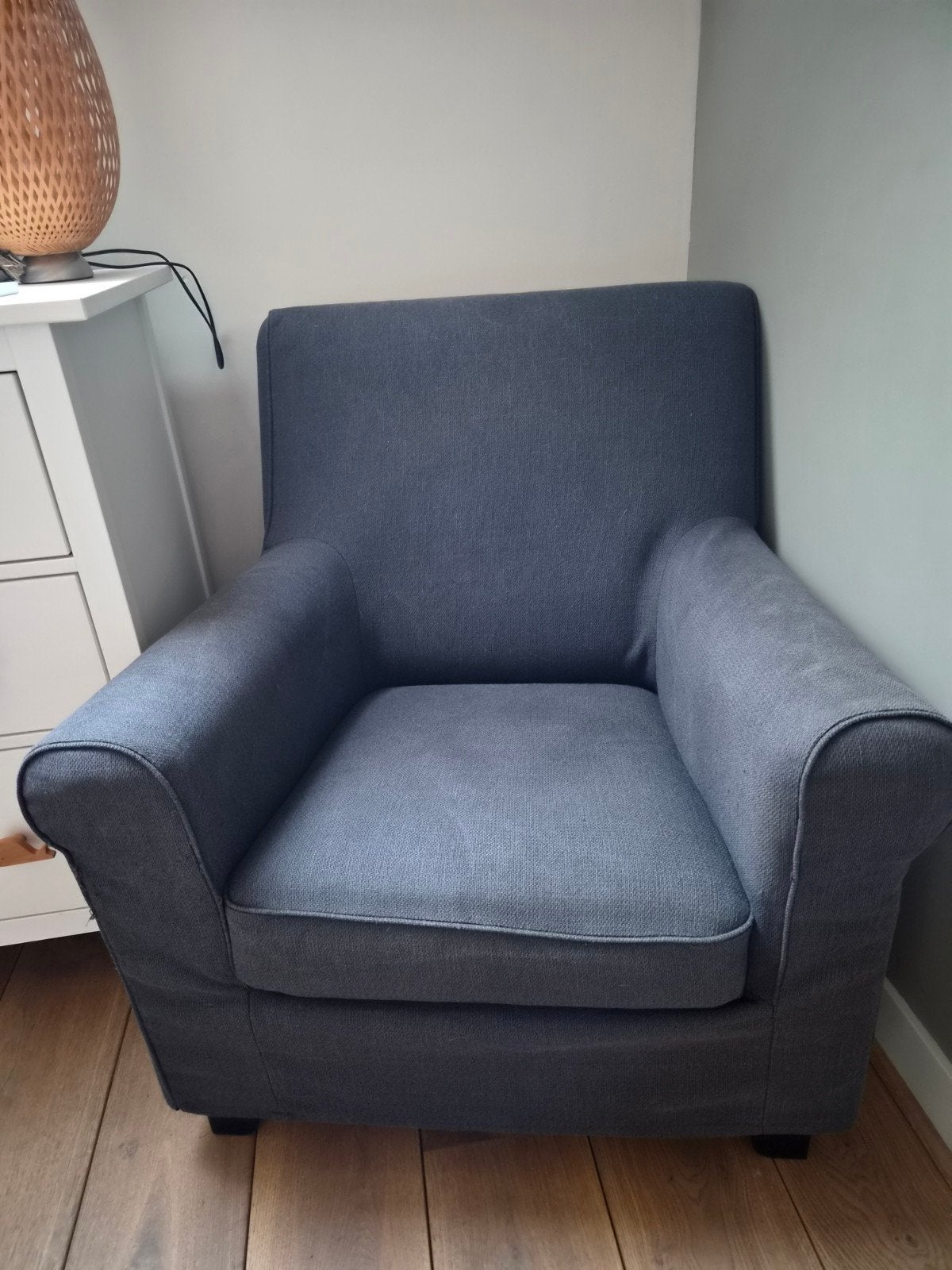 IKEA GRÖNLID Fauteuil - Donkergrijs, Huis en Inrichting, Stoelen, Ophalen, Modern, Comfortabel, Gebruikt, Eén