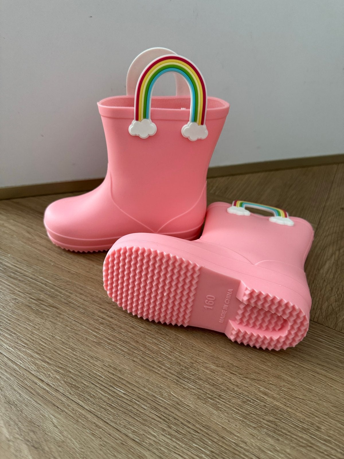 Nieuwe roze regenlaarzen met regenboog Maat 25, Ophalen, Nieuw, Meisje, Laarzen