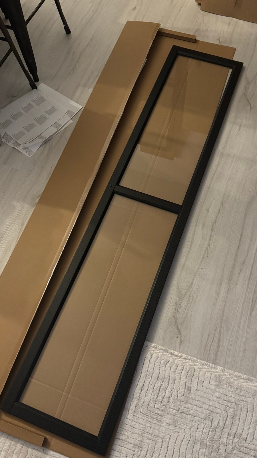 IKEA Oxberg vitrinedeur zwart  40x192 cm, Ophalen, Gebruikt