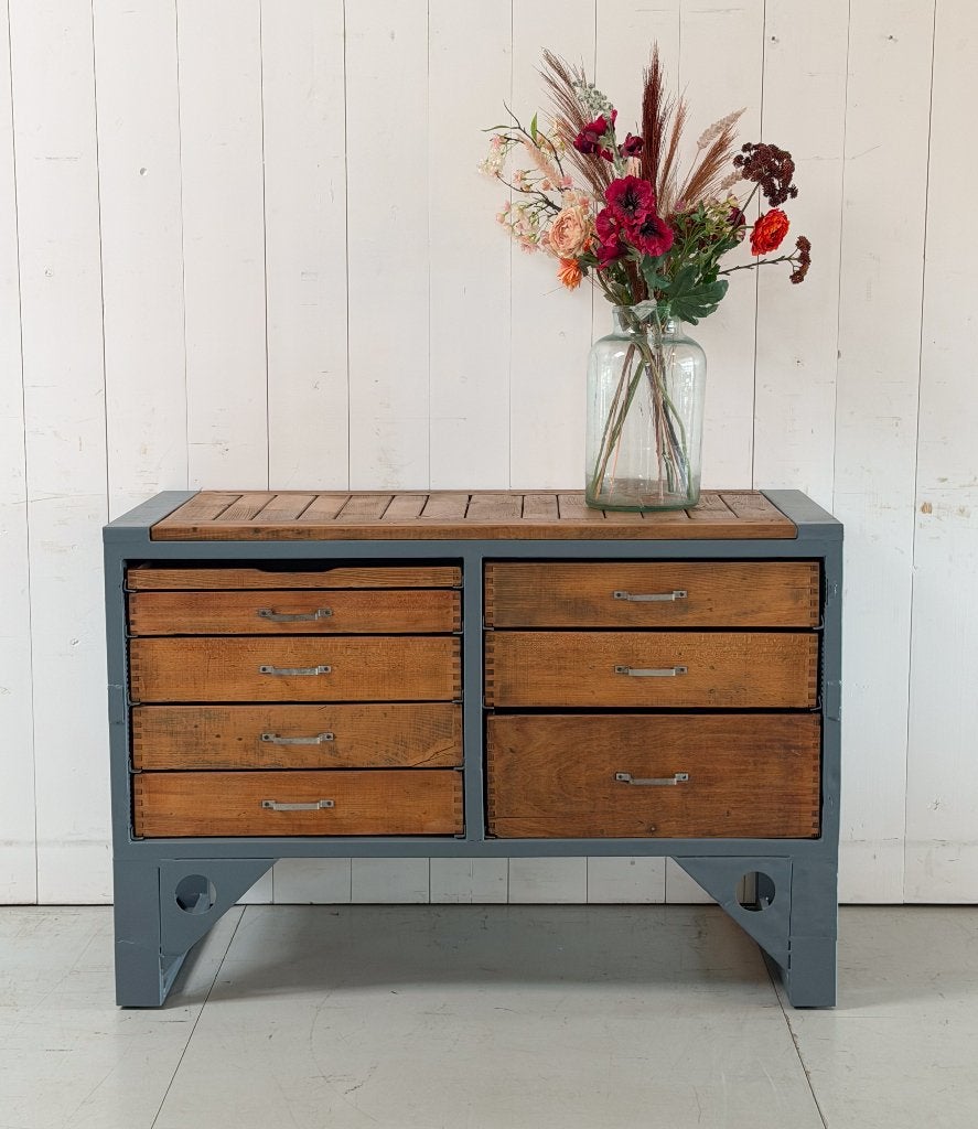 Vintage werkbank | Ladekast | Dressoir hout | Keukenblok, Ophalen of Verzenden