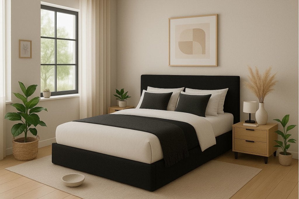 Qina opbergbed 2-persoons - Zwart, Huis en Inrichting, Niet ingevuld, Niet ingevuld, Niet ingevuld