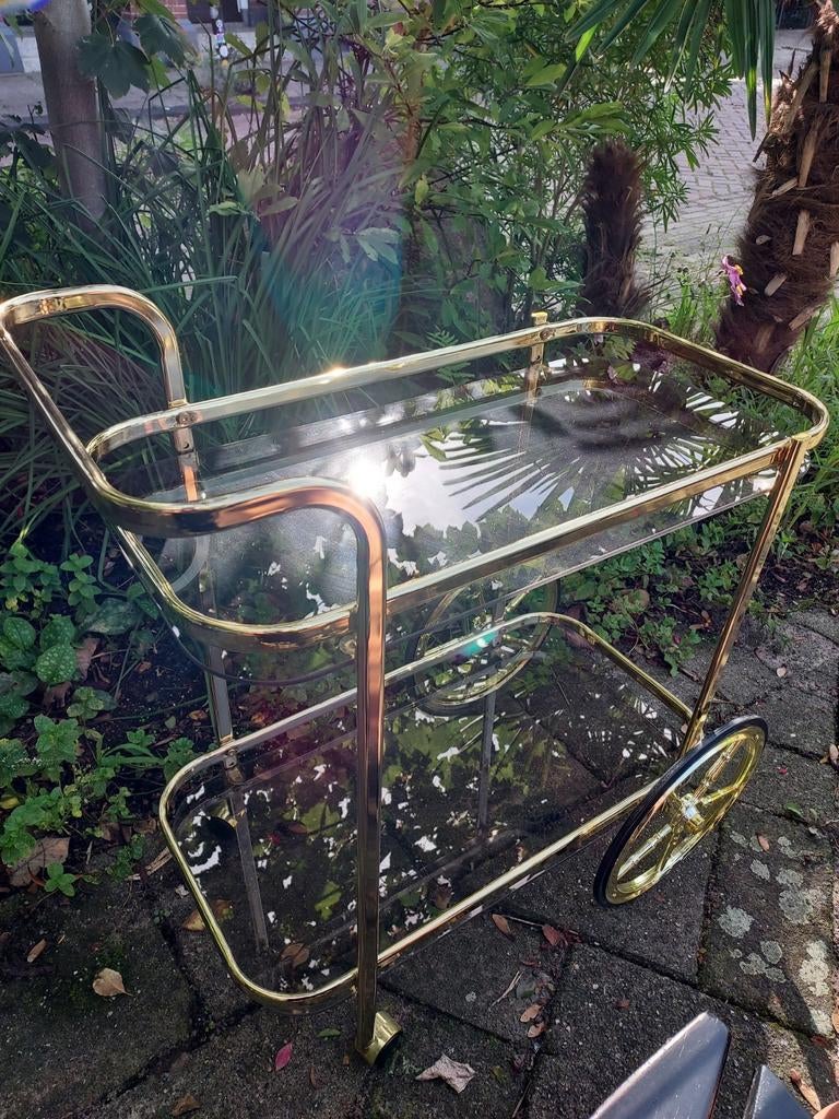 Prachtige Hollywood Regency bartafel/serveerwagen, Ophalen