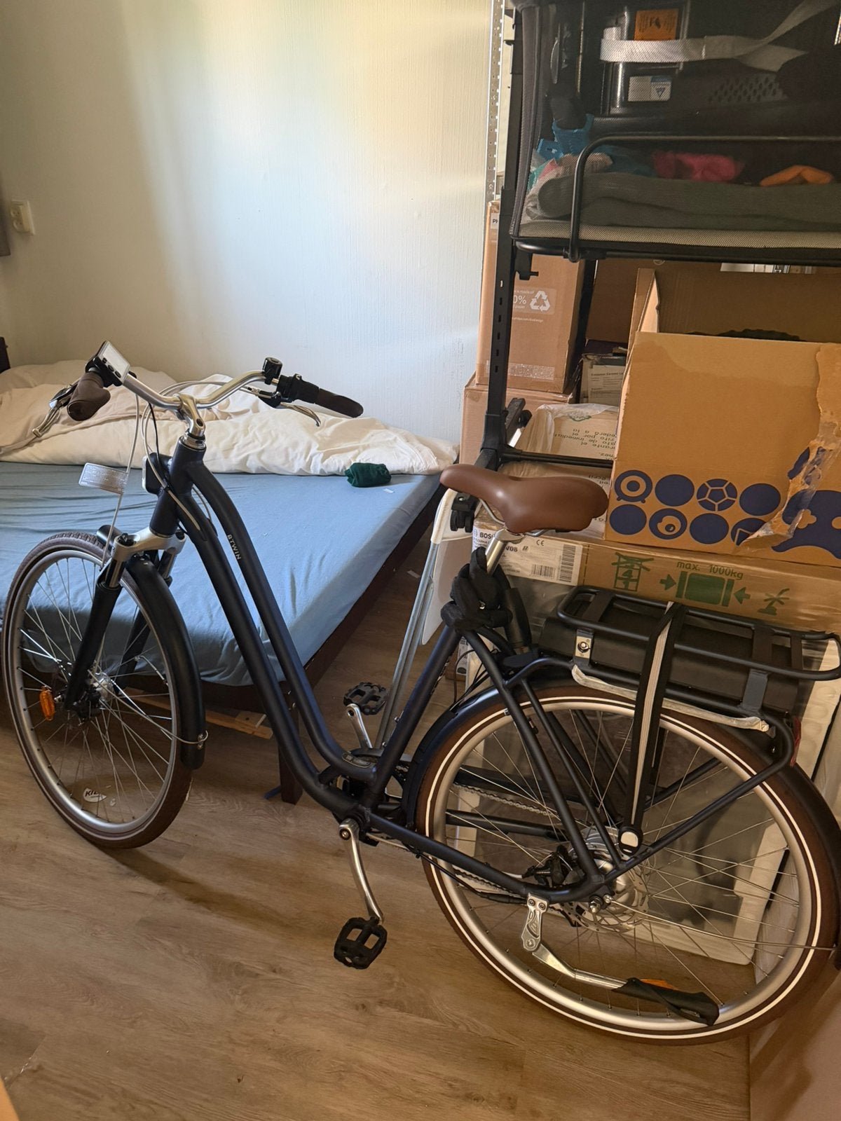 Elektrische stadsfiets elops 900 e laag frame donkerblauw, Ophalen of Verzenden, Zo goed als nieuw, Overige merken
