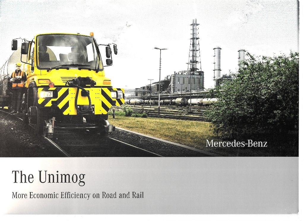 MERCEDES UNIMOG ROAD RAILER,  2008, Boeken, Auto's | Folders en Tijdschriften, Ophalen of Verzenden, Zo goed als nieuw, Mercedes