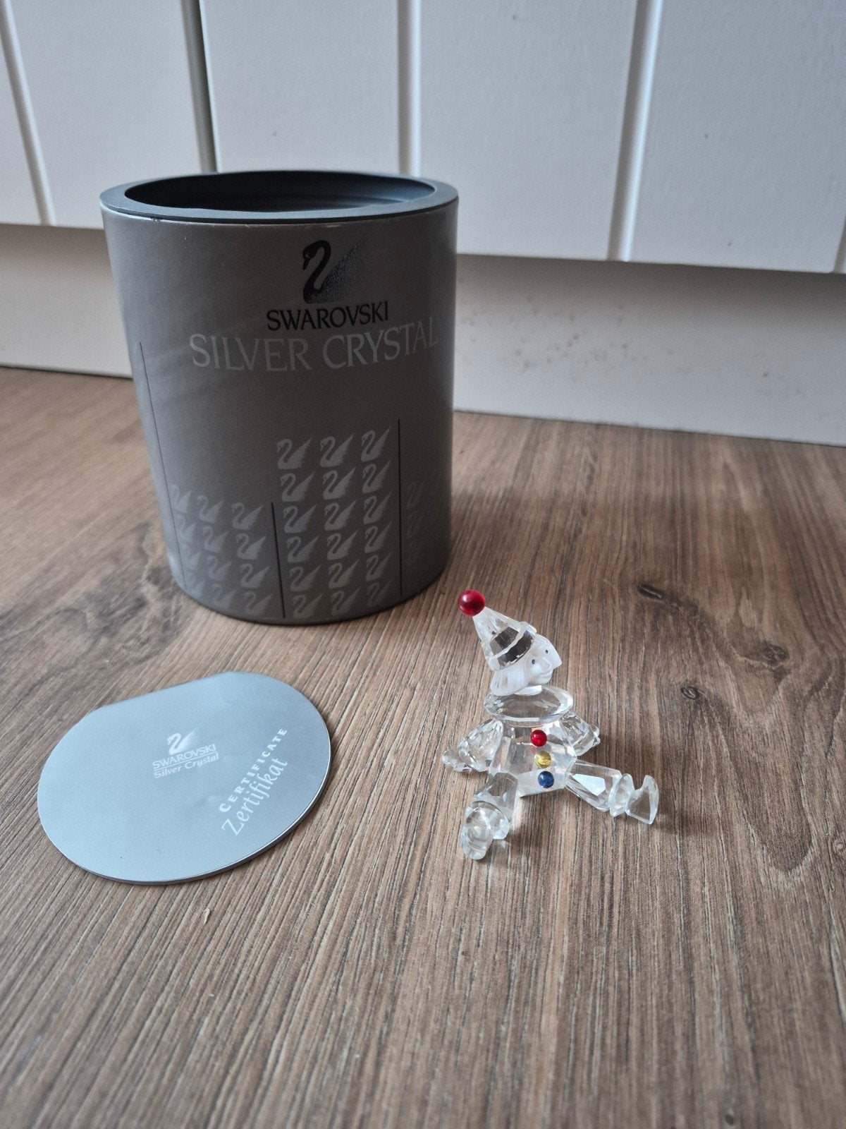Swarovski Silver Crystal Clown met Certificaat en Doos, Verzamelen, Ophalen of Verzenden, Zo goed als nieuw, Figuurtje