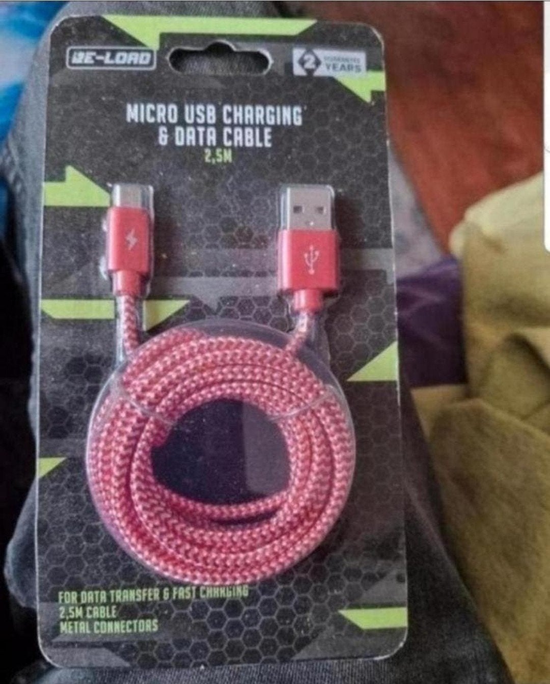 Telefoonkabel micro met USB 2,5 m bieden, Ophalen of Verzenden, Nieuw, Oplaadkabel