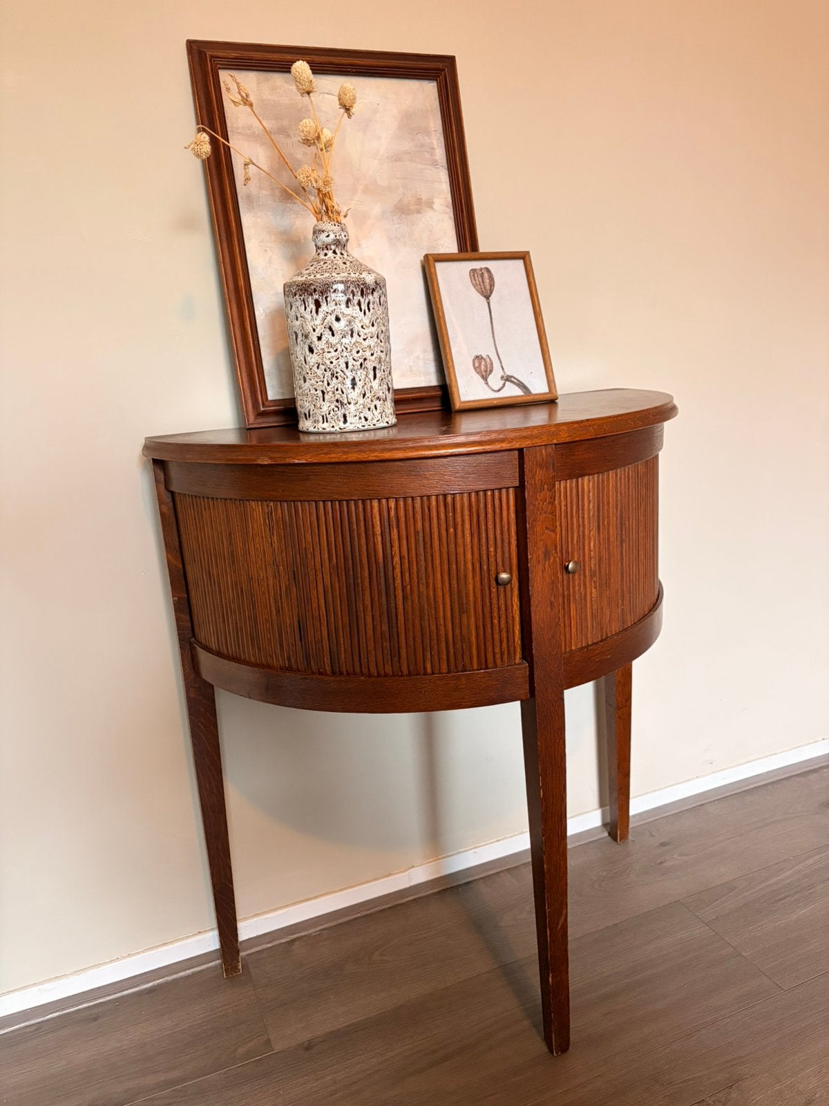 Vintage houten halkastje, Ophalen of Verzenden