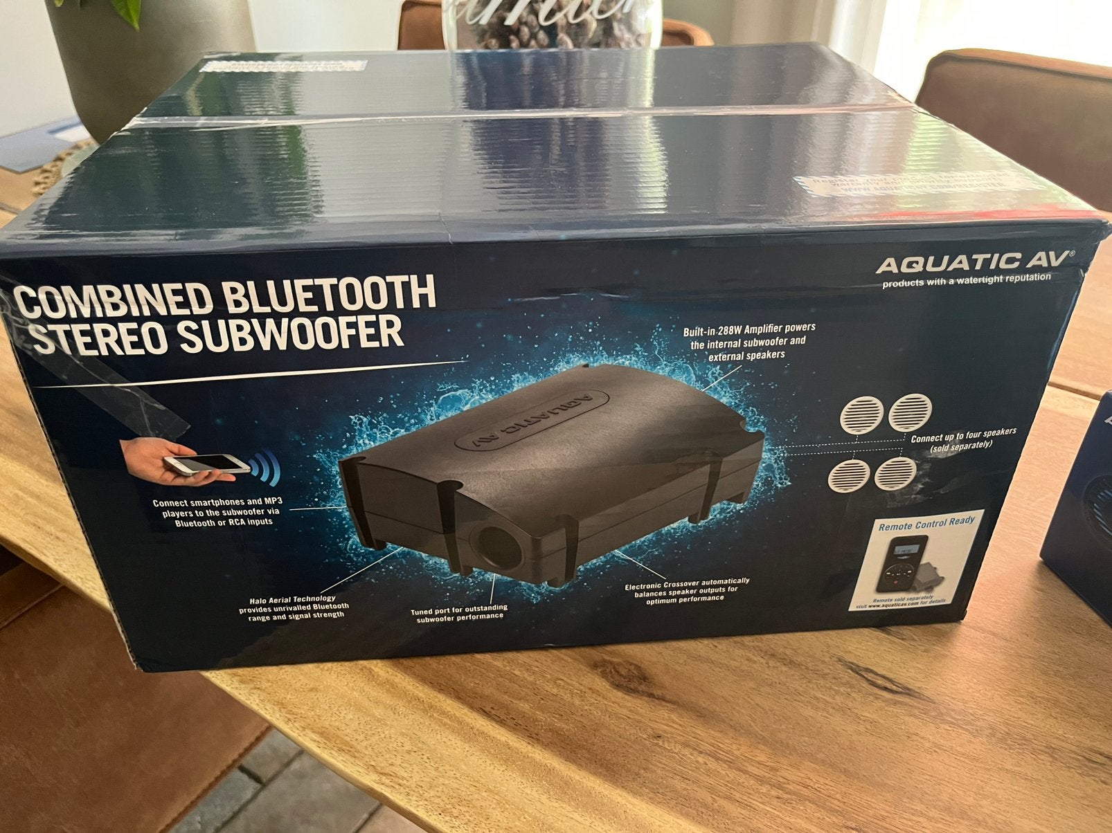 Aquatic AVBluetooth audioset  + 4 speakers RGB en subwoofer, Ophalen of Verzenden, Nieuw, 120 watt of meer, Overige merken