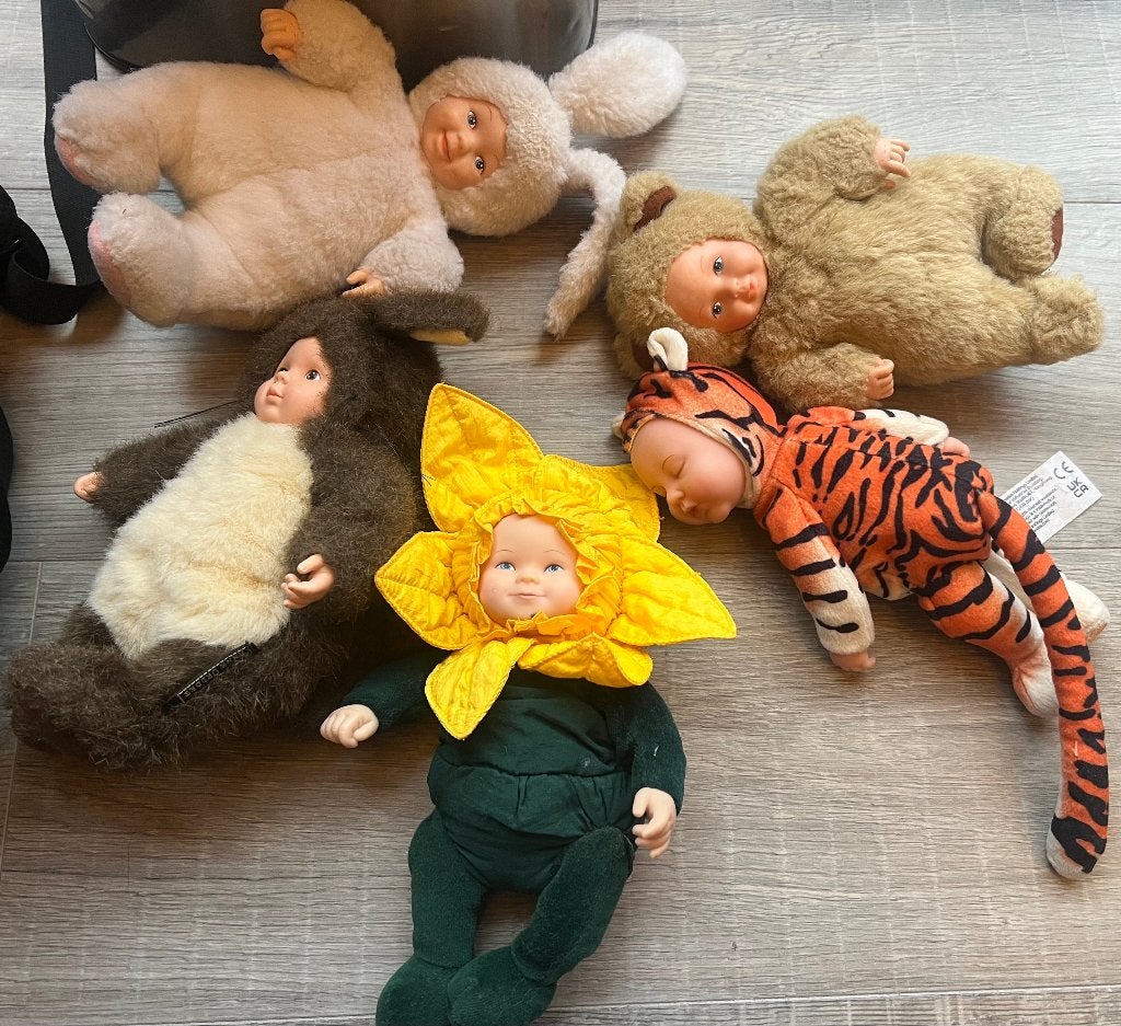 Vintage Anne Geddes poppen 5x knuffels babypop lot baby doll, Verzamelen, Poppen, Ophalen of Verzenden, Zo goed als nieuw, Pop
