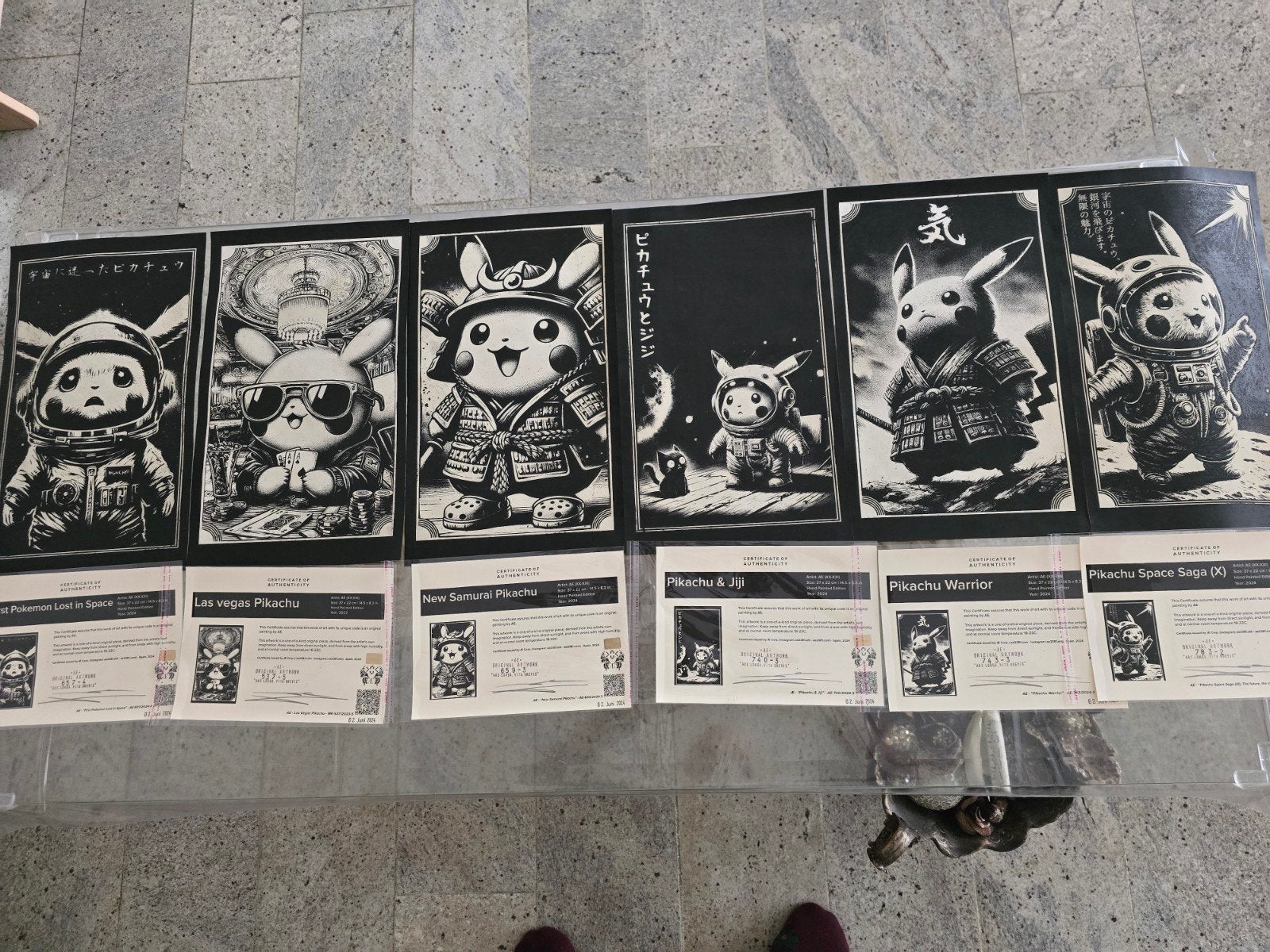 Pikachu Kunst art work uniek met certificaten, Ophalen of Verzenden, Nieuw