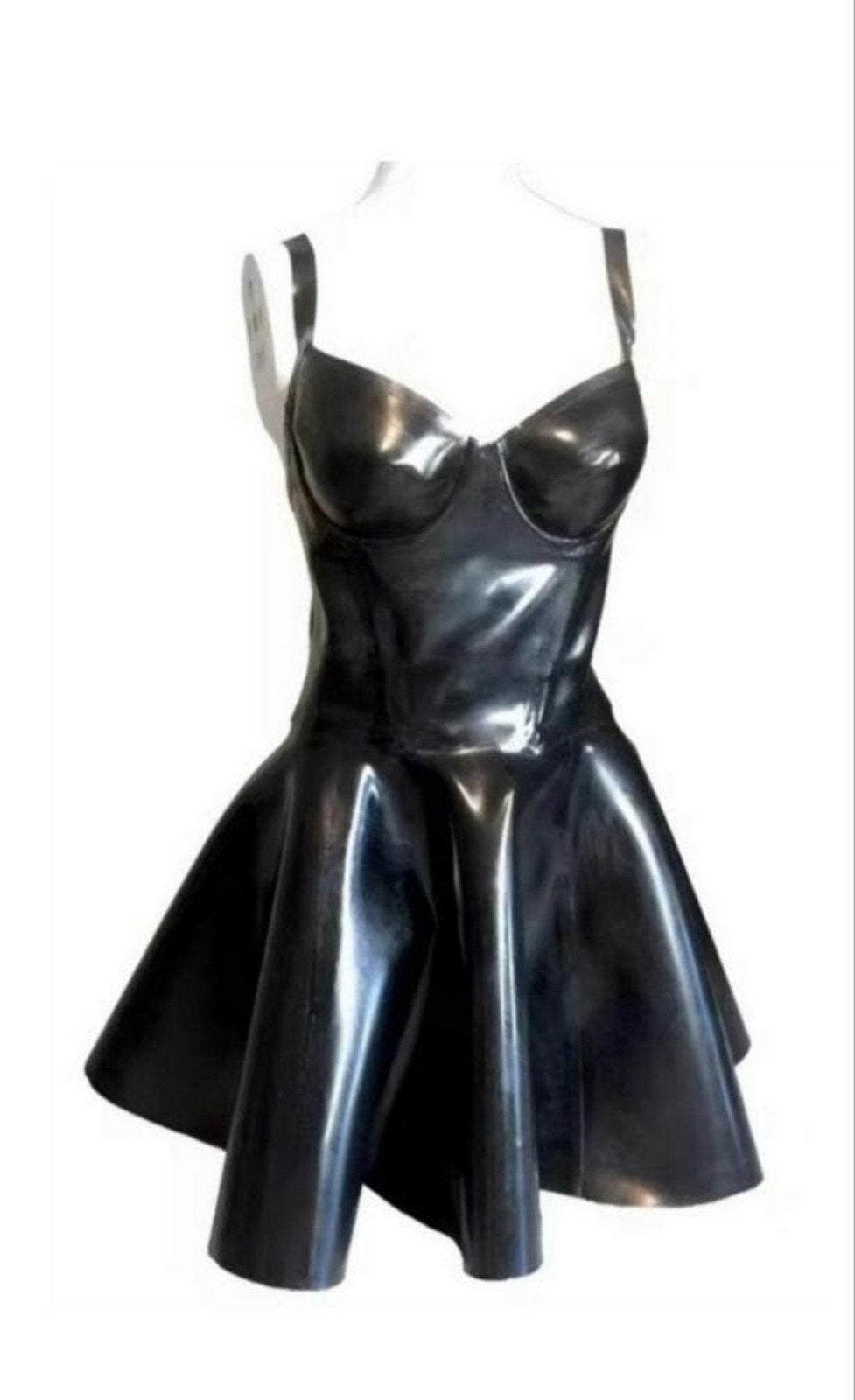 Prachtige latex jurk, tm 3XL, Verzenden, Nieuw, Zwart, Boven de knie