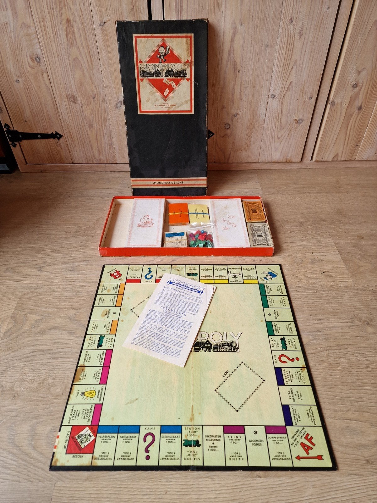 Monopoly De Luxe - Vintage Bordspel (Incompleet), Drie of vier spelers, Ophalen of Verzenden, Gebruikt, N.V. Smeets & Schippers