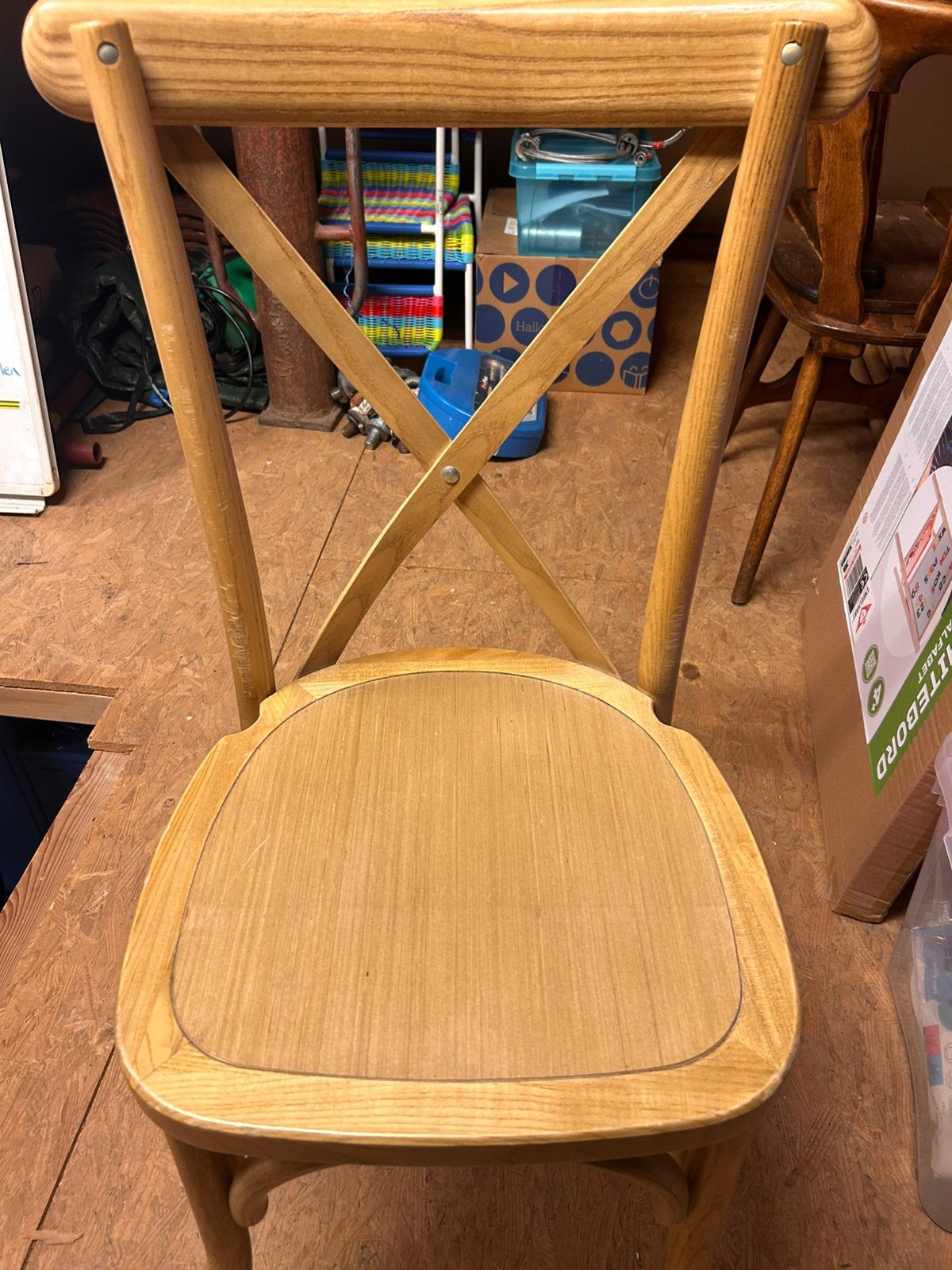 Houten stoel 5x, Huis en Inrichting, Stoelen, Ophalen, Zo goed als nieuw, Bruin