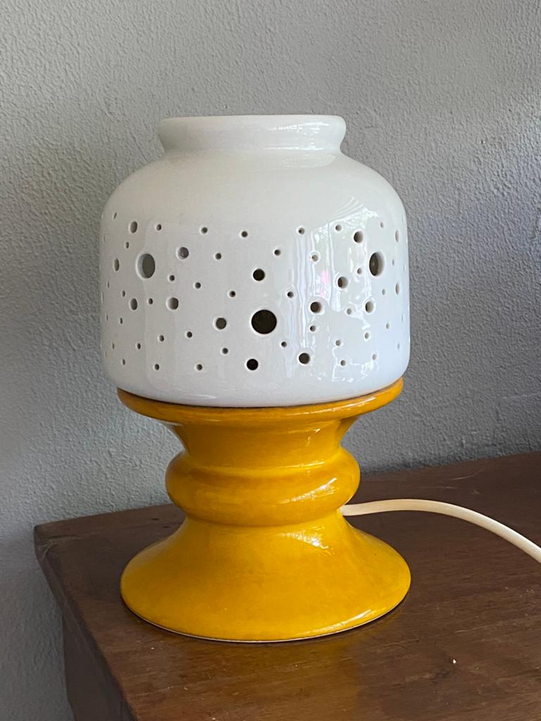 Vintage keramische tafellamp. Space age Seventies Design., Huis en Inrichting, Lampen | Tafellampen, Overige materialen, Ophalen of Verzenden