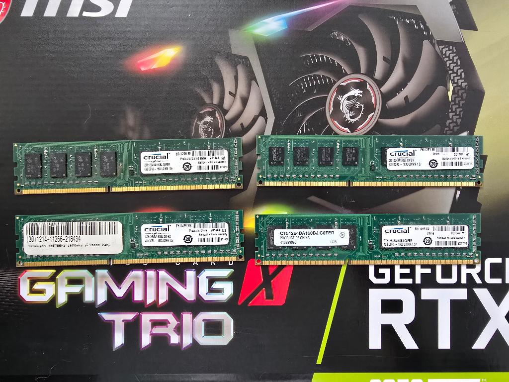 16GB DDR3 Crucial 1600 UDIMM 1.5v, DDR3, Ophalen of Verzenden, Zo goed als nieuw, Desktop