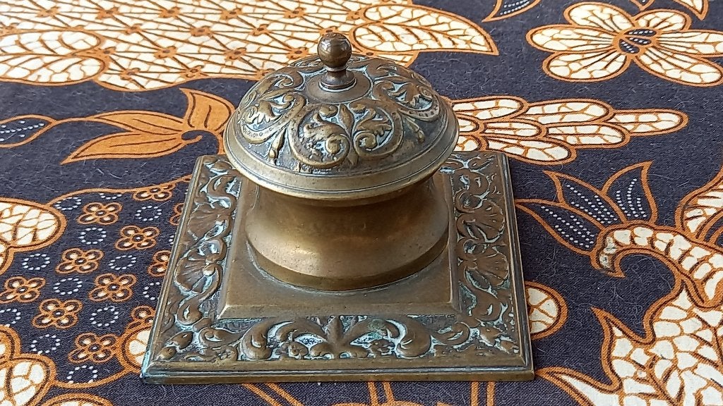 Mooie antieke koperen inktpot uit Engeland uit 1880., Antiek en Kunst, Ophalen of Verzenden, Koper