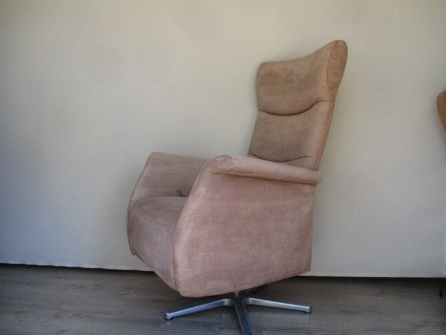 NIEUWSTAAT Prominent Wilson relax fauteuil stof beige XXL, Ophalen, Zo goed als nieuw, Overige materialen, 50 tot 75 cm