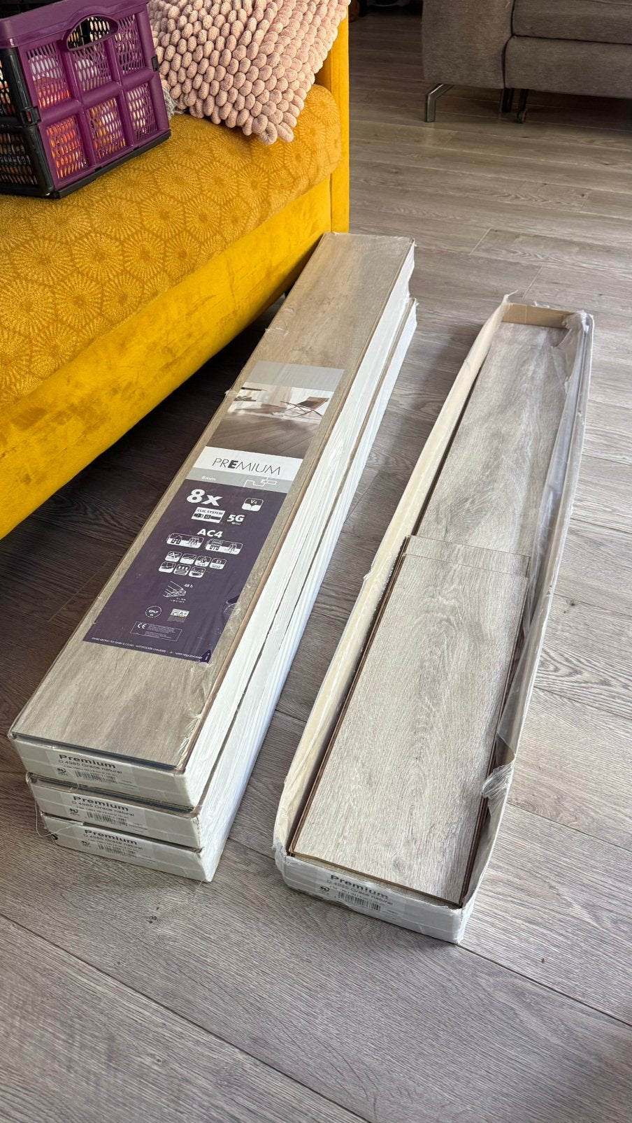Praxis Premium laminaat Grace Natural 3 pakken: 6,4 m2, Ophalen, 50 tot 150 cm, Zo goed als nieuw, 10 m² of meer