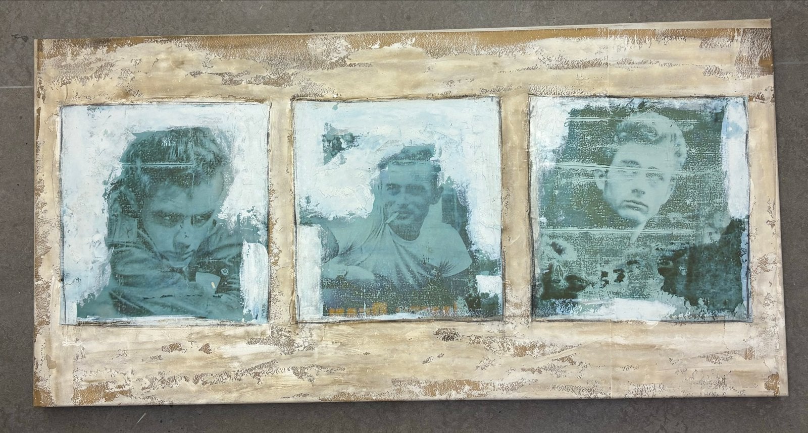 Modern Schilderij: Iconische Portretten op Hout, Ophalen, Hout, Gemengde techniek, Op houten frame