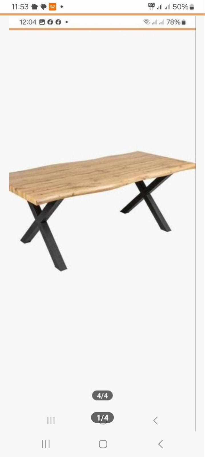 Mooie nieuwe boomstam tafel, Ophalen, 50 tot 100 cm, Rechthoekig, Nieuw