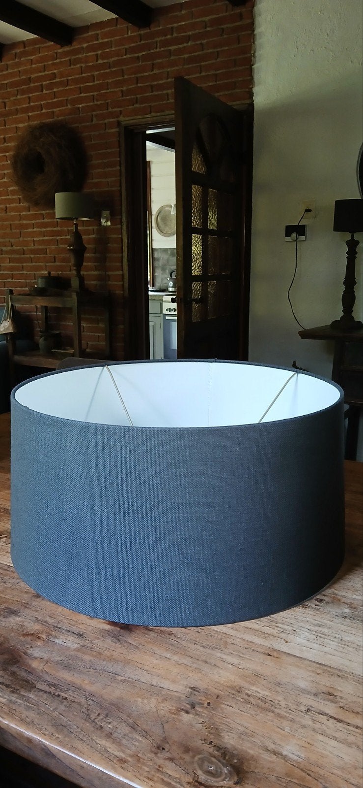 mooie mat zwarte lampenkap, Ophalen, Tafellamp, 49 cm, Zwart
