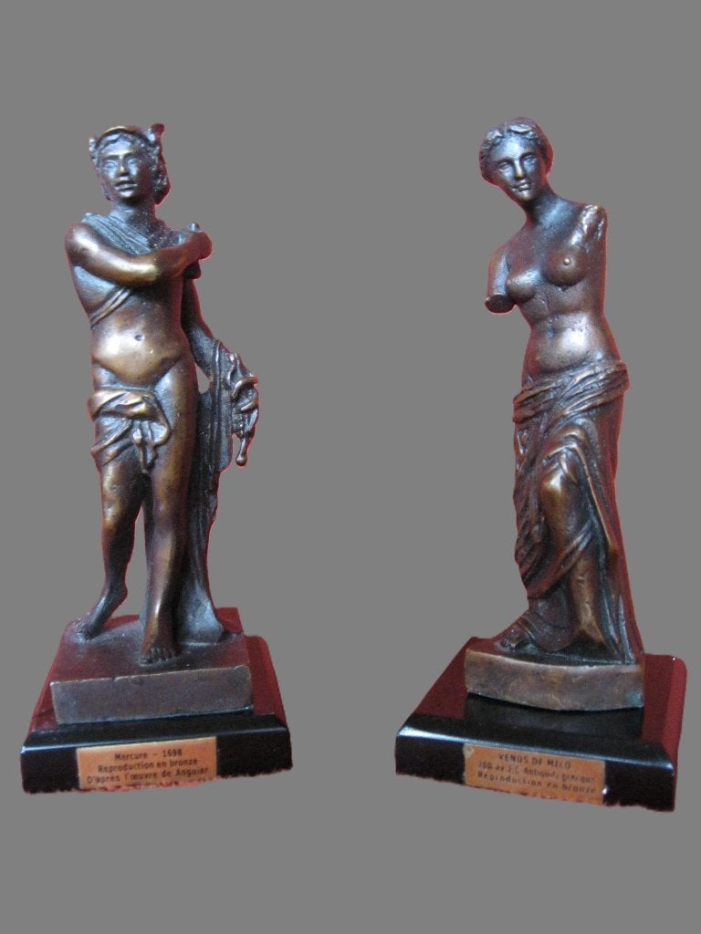 Bronzen duo Milo Mercurius & Venus brons., Ophalen, Brons