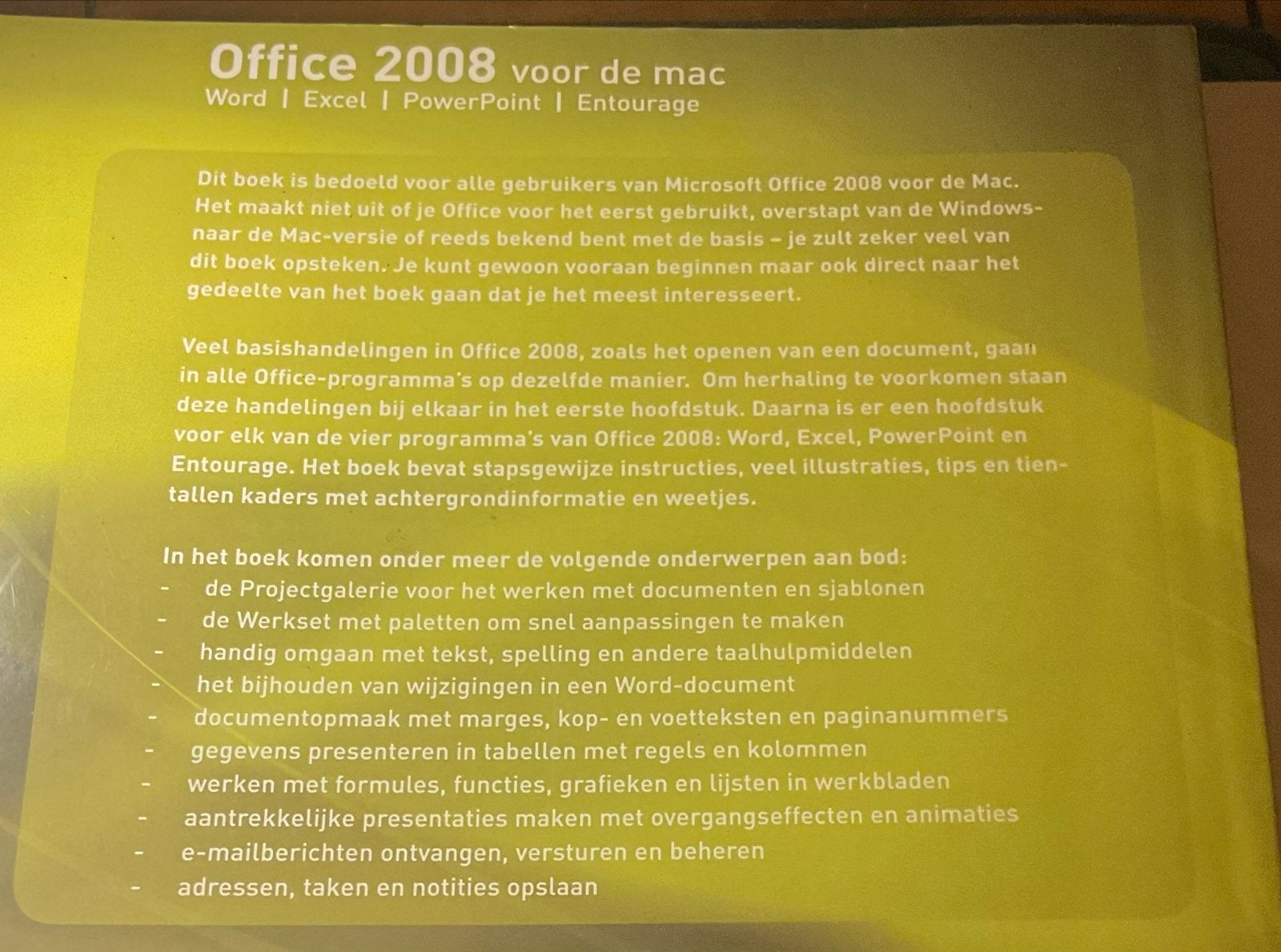 Andree Hollander - Office 2008 voor de Mac, Verzenden, Zo goed als nieuw, Andree Hollander, Overige onderwerpen