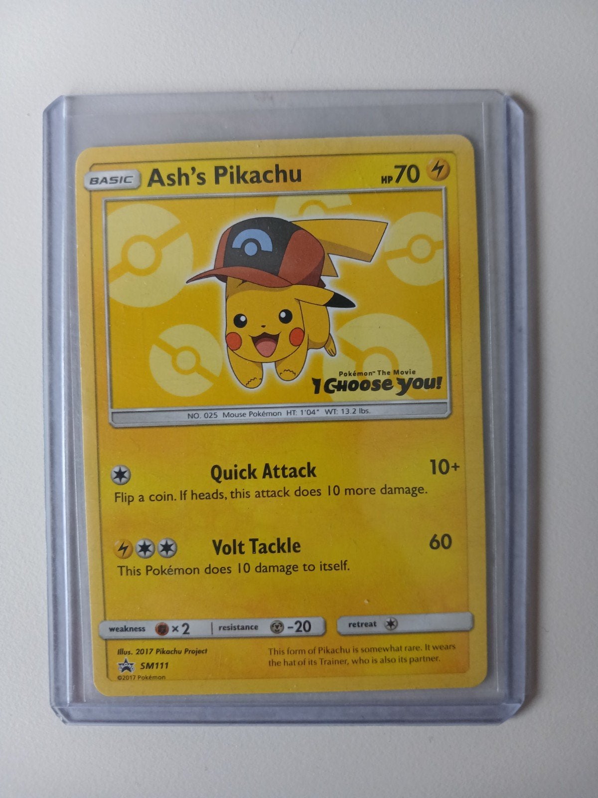 Ash's Pikachu Pokémon Kaart SM111 - I Choose You! Movie, Ophalen of Verzenden, Zo goed als nieuw, Losse kaart