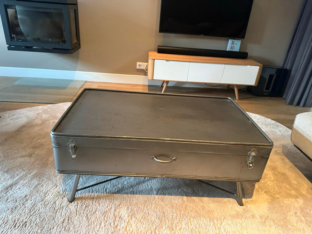 Vintage metalen koffer/kist - Salontafel, Ophalen