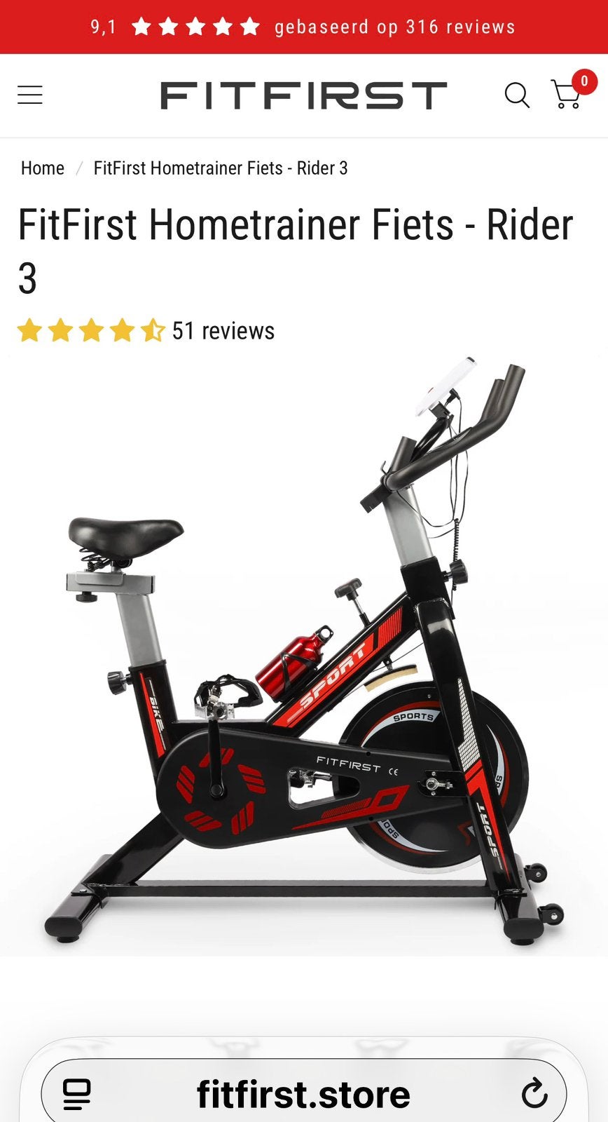 Home trainer compleet bijna nieuw !!fitfirts rider 3, Ophalen, Zo goed als nieuw, Hometrainer