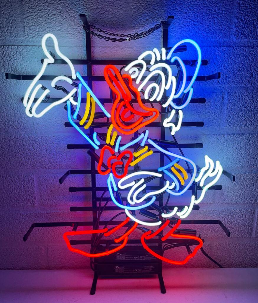 Glas neon Donald Duck, Ophalen, Zo goed als nieuw