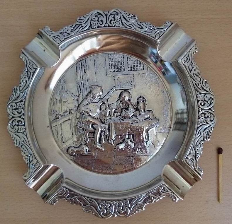 Asbak (metaal) / jaren 60-70, Ophalen of Verzenden, Gebruikt, Asbak